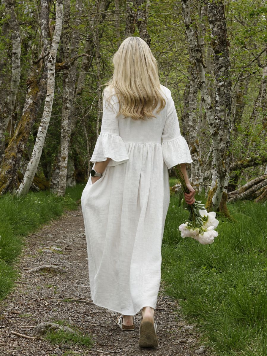 India white boho chic dress