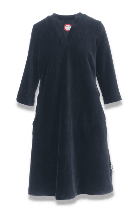 Main Image Saga black velor dress with pockets