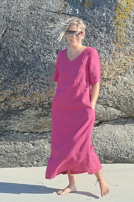 Main Image Gyda hot pink linendress