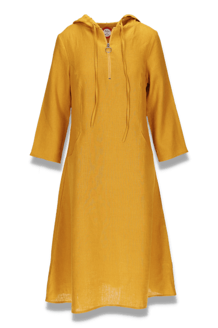 Main Image Berta ochre yellow sporty linendress