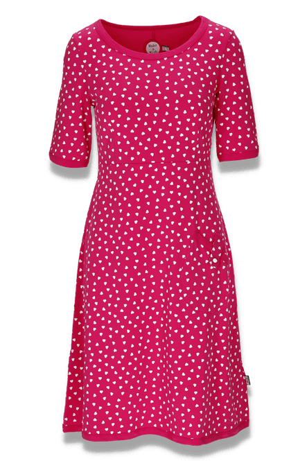 Main Image Kira pink and white dress with small hearts