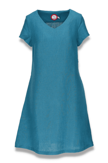 Main Image Hannalena petrol blue linnen dress