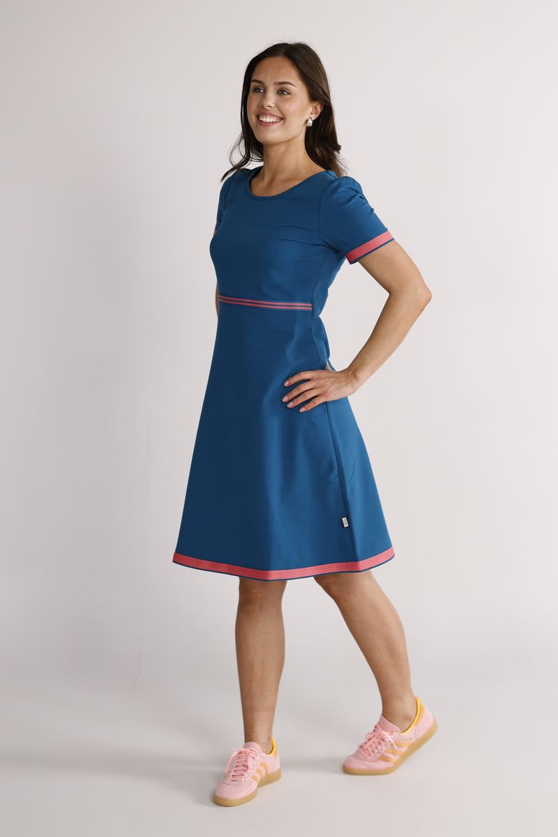 Pauline petrol and coral dress