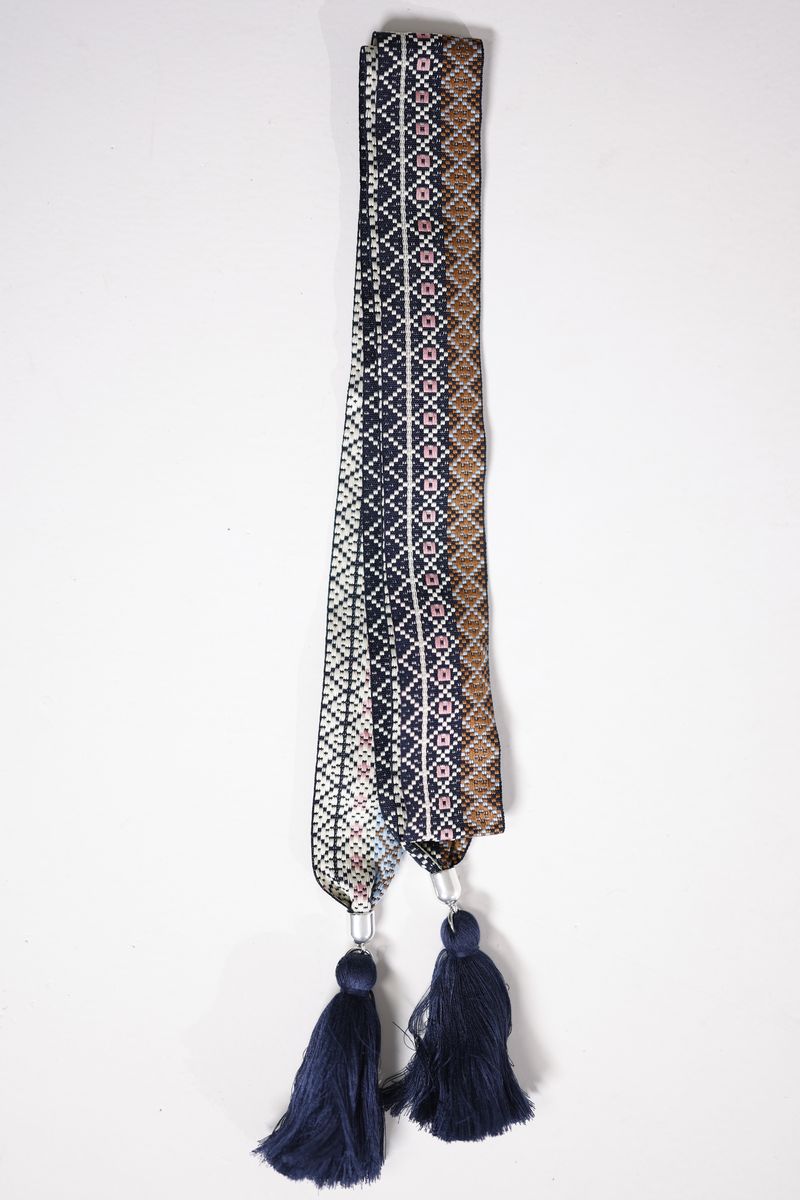 Belt ribbon blue multicolor 4,5 cm