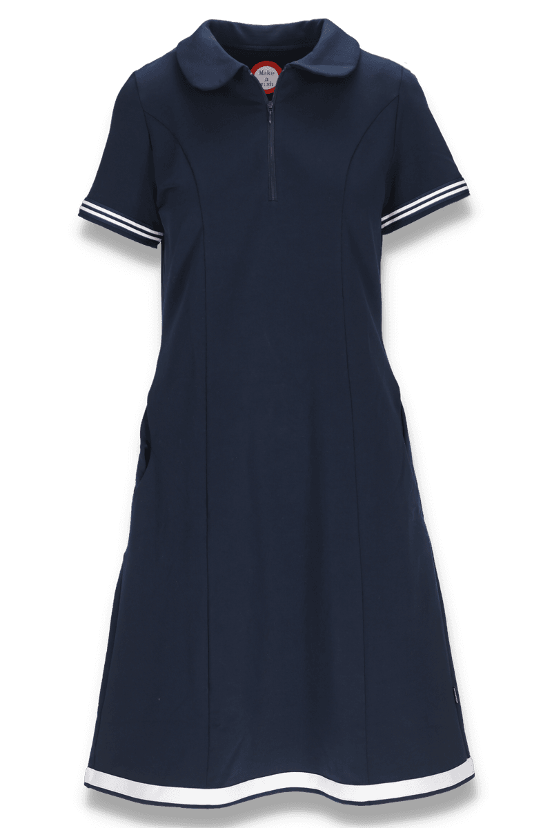 Eden navy blue and white dress