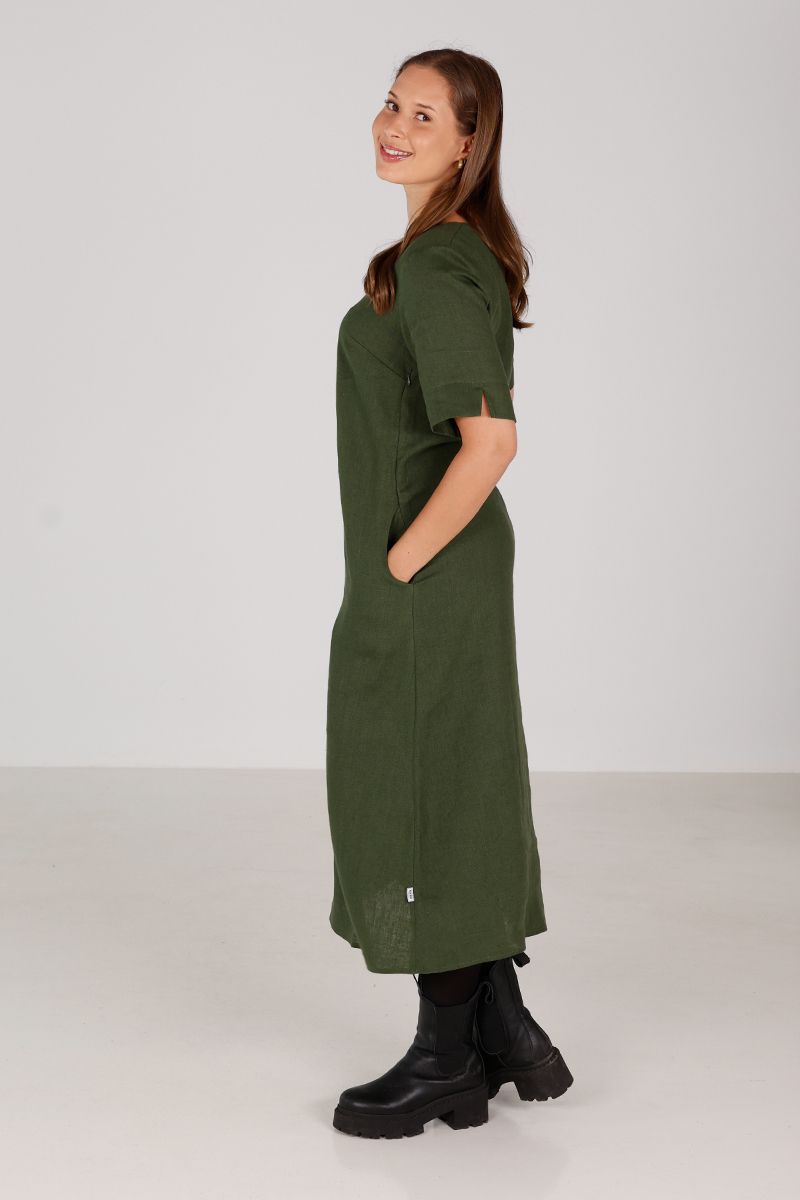Gyda combogreen linendress