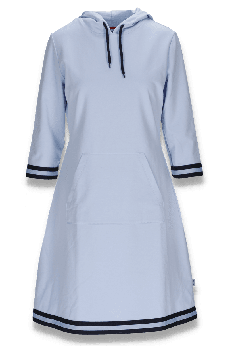 Dagny sky-blue and navy-blue dress