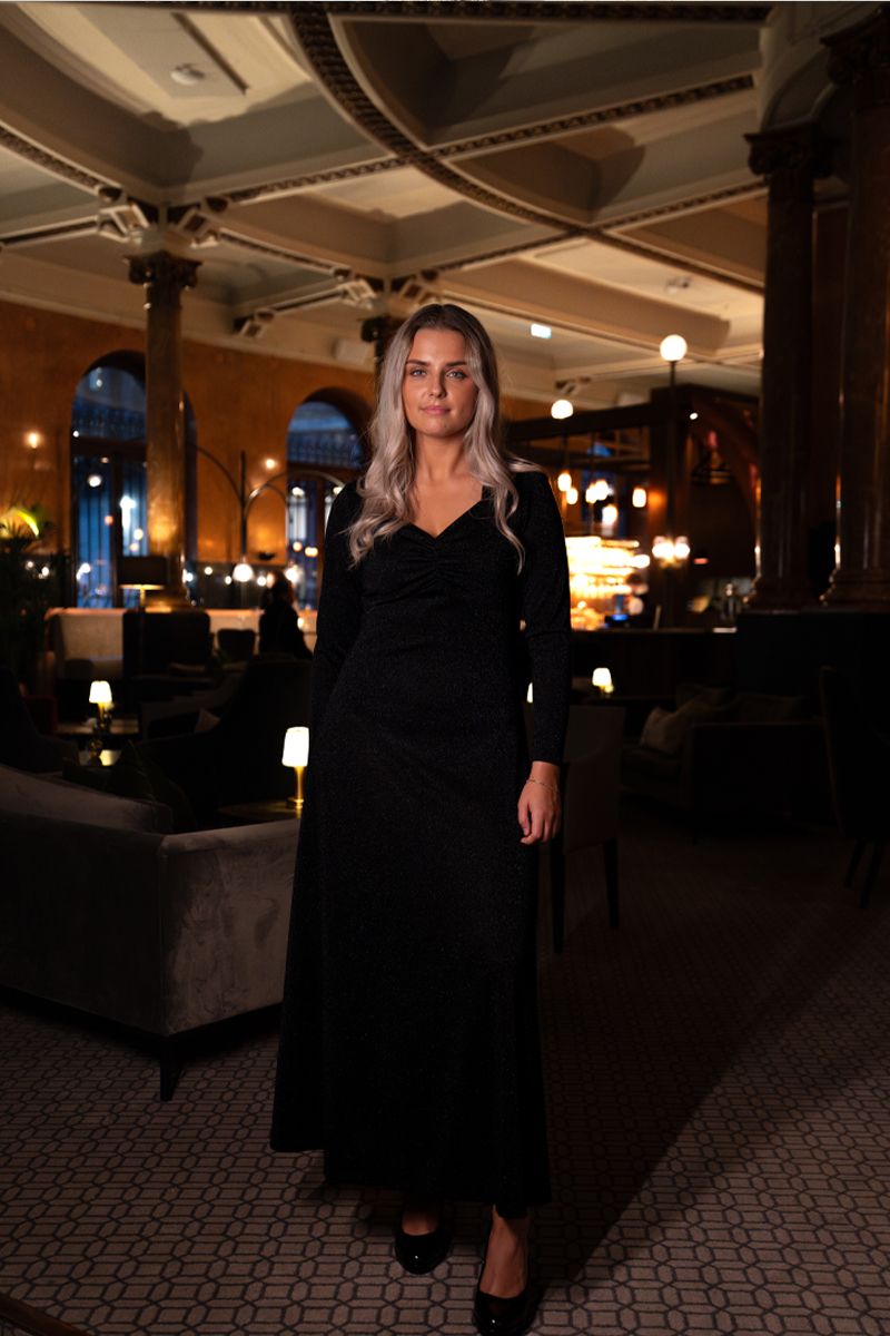 Alex black glitter dress