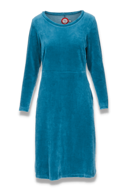 Main Image Barbro basic dress in petrol velour