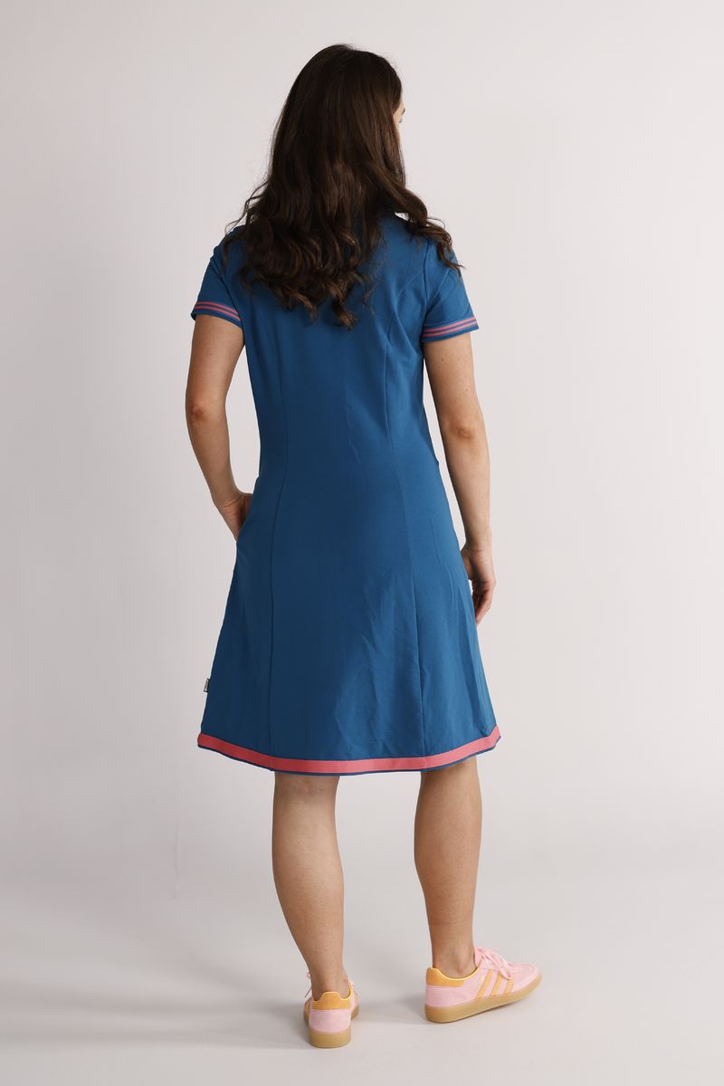 Eden petrol and coral dress